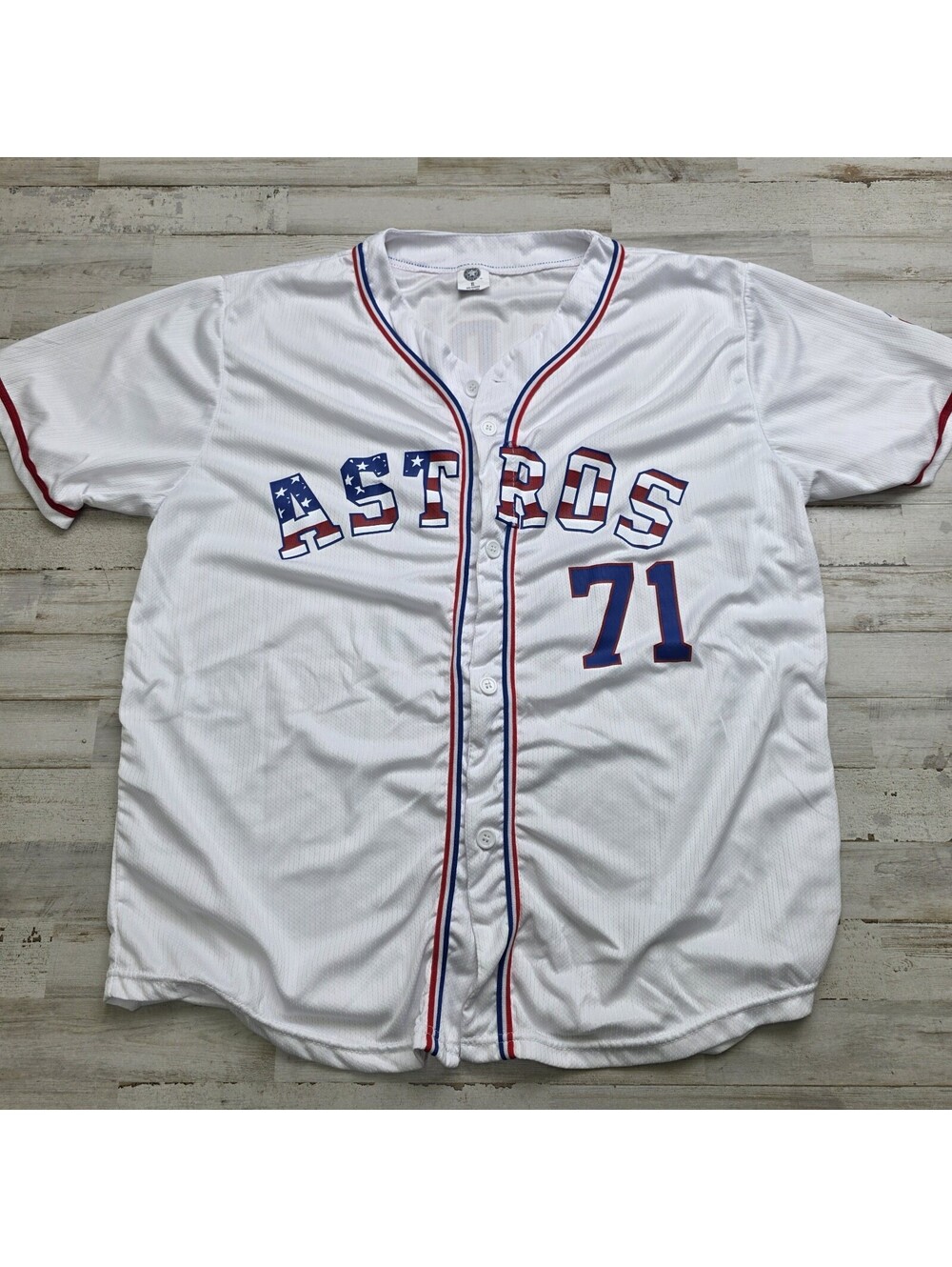 Houston Astros Josh Hader Patriotic Jersey SGA Fan Gift Gameday Button-Up Men XL